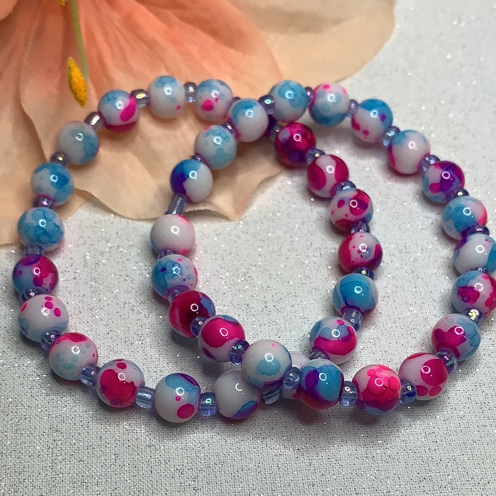 2 Glass Bead Bracelets